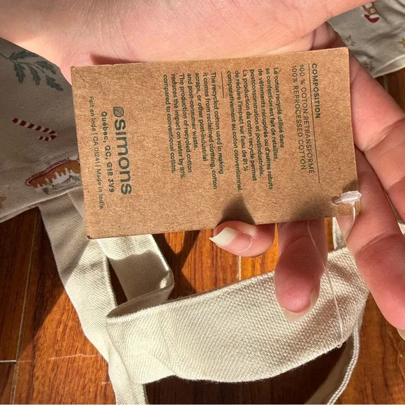 Festive Print Canvas Tote Bag - Cats - Picture 7 of 8